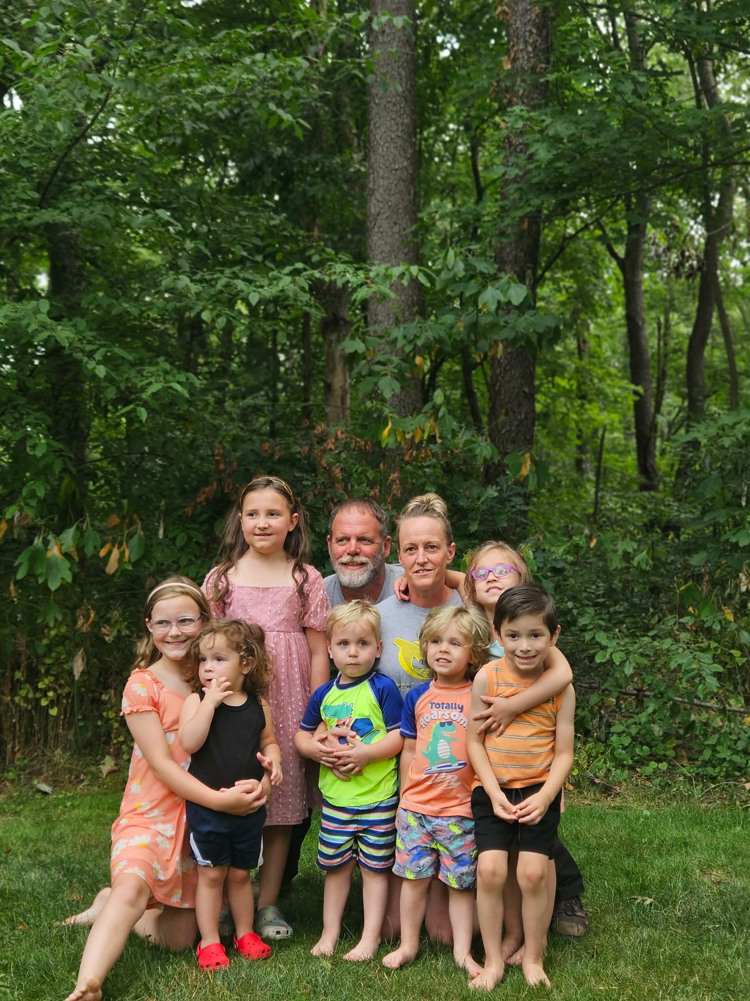 Jim Thurston and family gathered outdoors