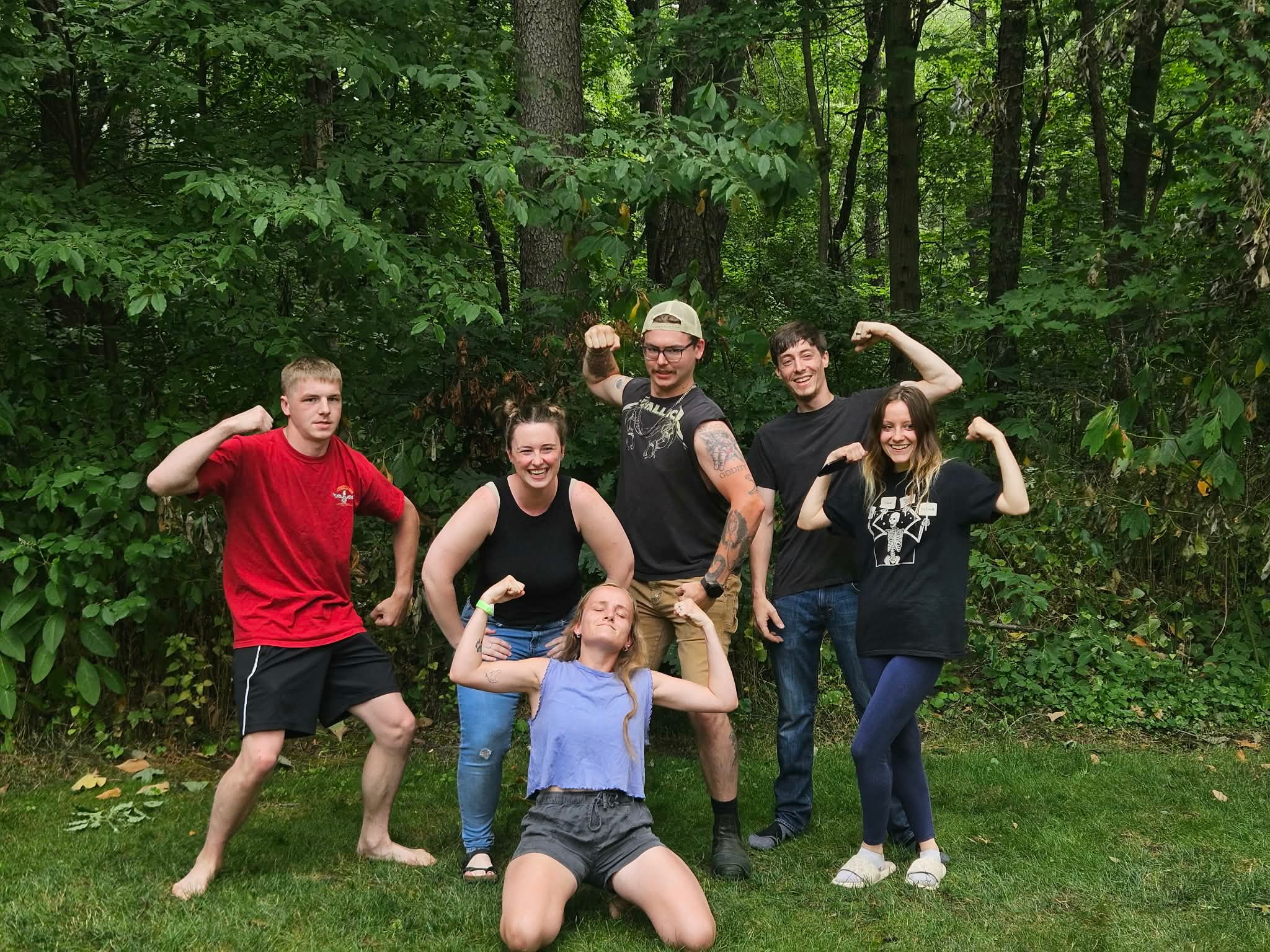 Members of the Thurston family together outdoors